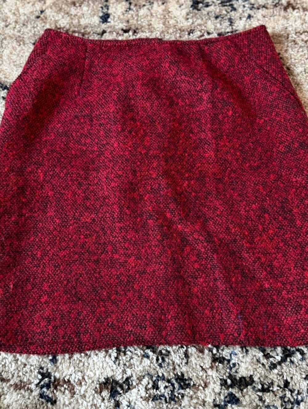 Perry Ellis Red Tweed Pencil Skirt 14